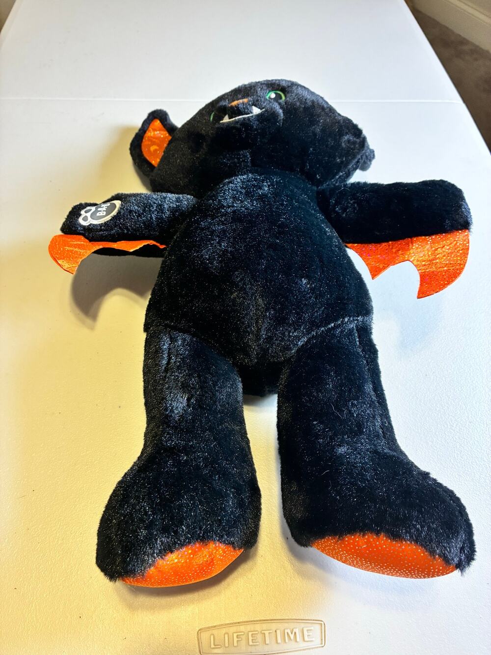 Build A Bear Halloween Black Bat Plush Orange Glitter Wings 2023 Stuffed Animal